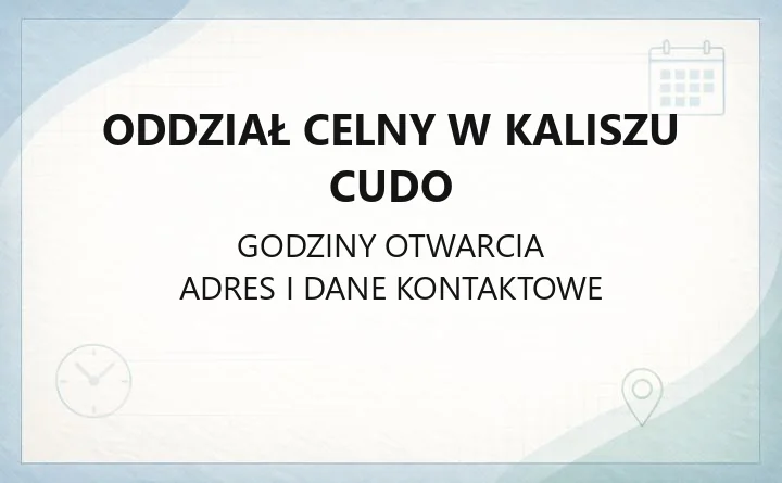 Oddział Celny w Kaliszu CUDO - kontakt, usługi online, obsługa interesantów