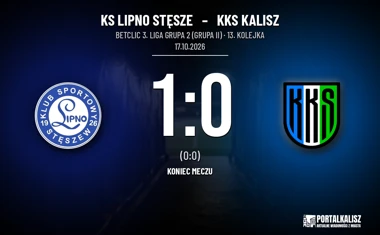[PIŁKA NOŻNA] KS Lipno Stęsze – KKS Kalisz 1:0 w 13. kolejce rozgrywek Betclic 3. Liga Grupa 2 (Grupa II)
