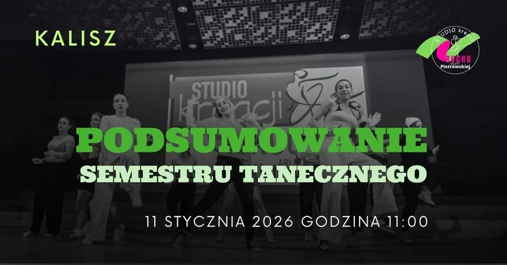 Grafika promocyjna wydarzenia Gala Taneczna – Podsumowanie Semestru 2026 w Kaliszu