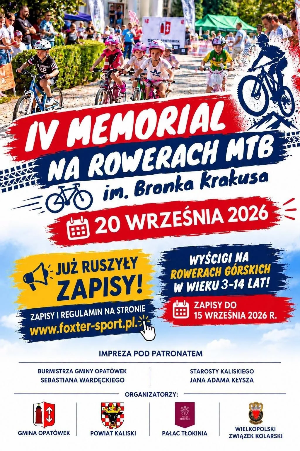 Grafika promocyjna wydarzenia IV Memoriał „Na Rowerach MTB im. Bronka Krakusa”