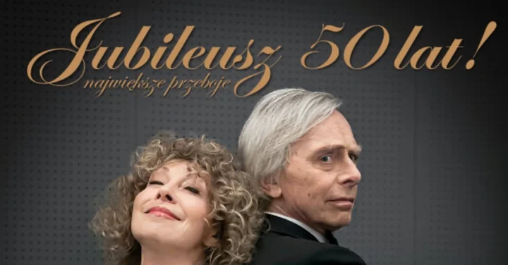 Grafika promocyjna wydarzenia Alicja Majewska i Włodzimierz Korcz „Jubileusz 50 lat” — koncert w Kaliszu