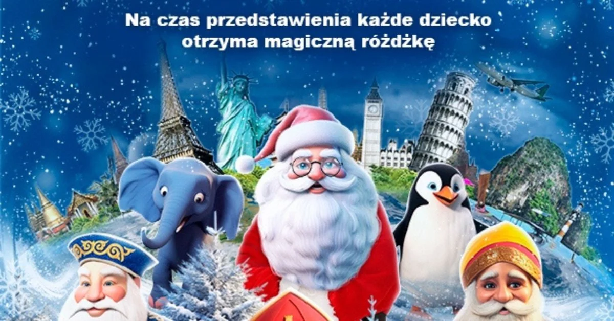 Grafika promocyjna wydarzenia W poszukiwaniu Świętego Mikołaja – spektakl w Kaliszu