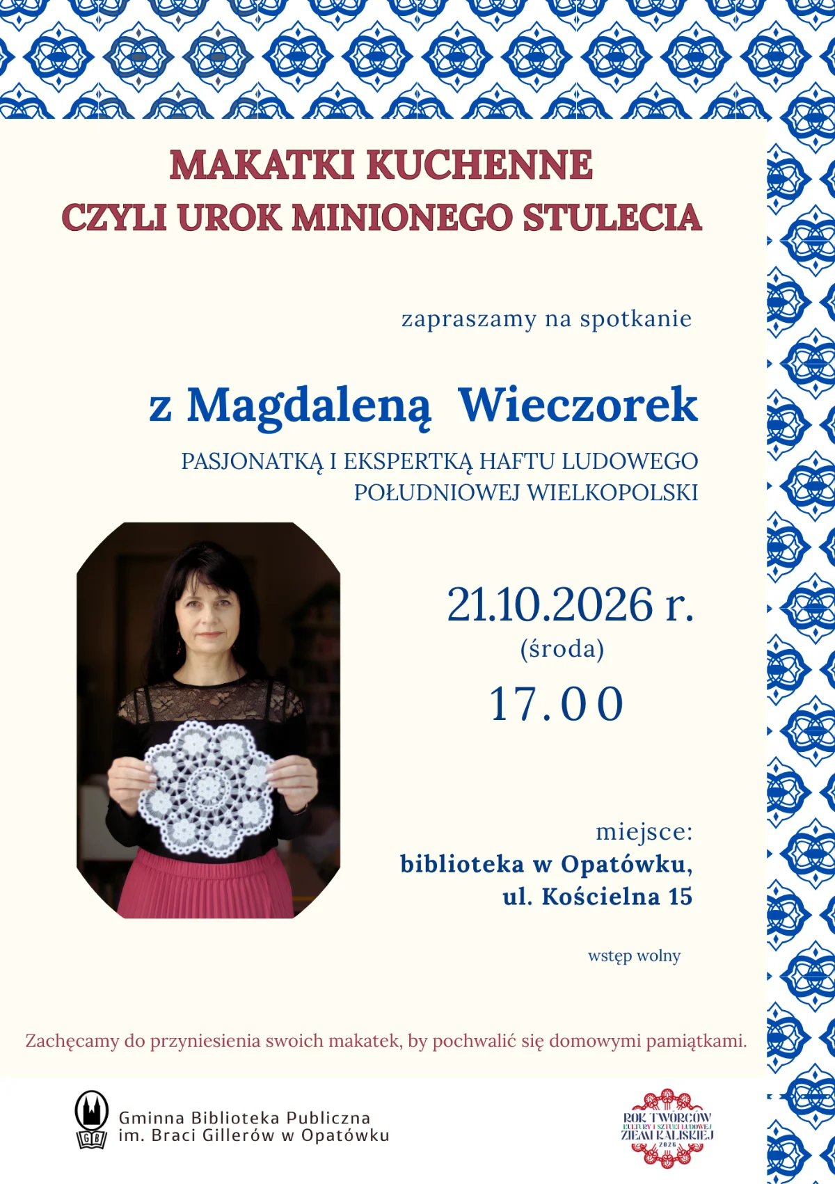 Grafika promocyjna wydarzenia Makatki kuchenne, czyli urok minionego stulecia