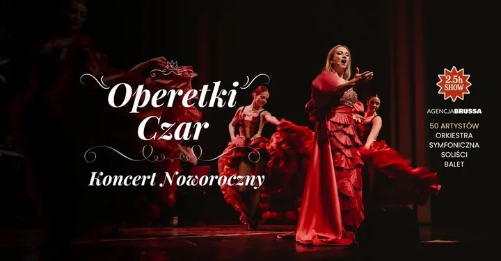 Grafika promocyjna wydarzenia Operetki Czar – Koncert Noworoczny w Kaliszu