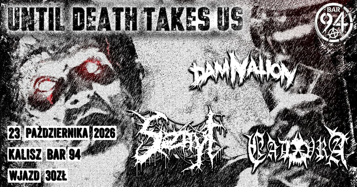 Grafika promocyjna wydarzenia Sznyt / Damnation / Cadavra: koncert w Kaliszu