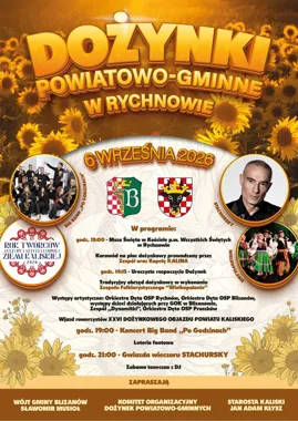 Grafika promocyjna wydarzenia Dożynki Powiatowo-Gminne w Rychnowie