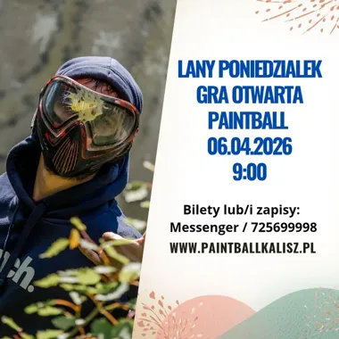 Grafika promocyjna wydarzenia Lany Poniedziałek — Gra Otwarta Paintball 0.68 (Paintball Kalisz)