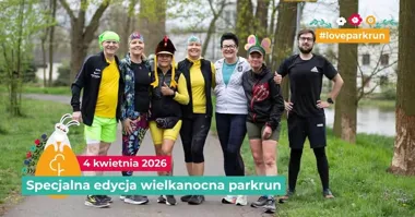 Grafika promocyjna wydarzenia parkrun Kalisz #453 – wielkanocna edycja 4 kwietnia