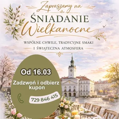 Grafika promocyjna wydarzenia Śniadanie Wielkanocne na Kaliskim Rynku