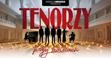 Grafika promocyjna wydarzenia Tenorzy przy świecach — kameralny koncert w Auli UAM w Kaliszu