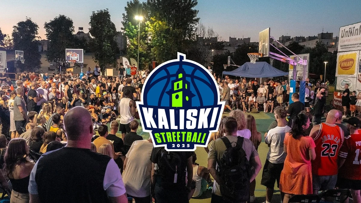 Grafika promocyjna wydarzenia Turniej koszykówki 3x3 i konkursy w Kaliszu w sierpniu 2025