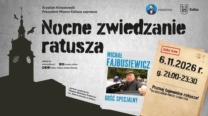 Nocne zwiedzanie ratusza z Michałem Fajbusiewiczem. W programie kryminalne zagadki